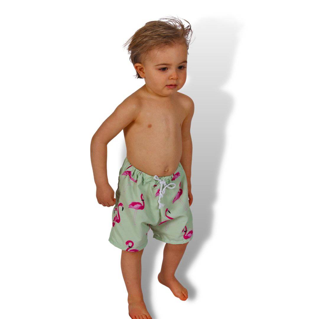 CALÇÃO DE BANHO FLAMINGOS - Pituka Wear - Calçado e Roupa para Crianças