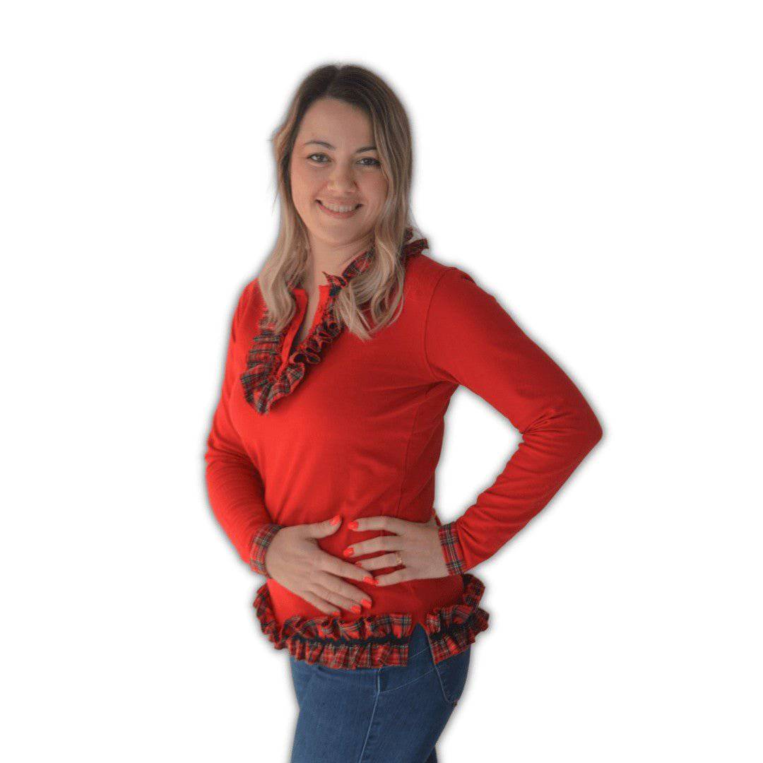 PÓLOS MÃE E FILHA C/ FOLHOS - Pituka Wear - Calçado e Roupa para Crianças