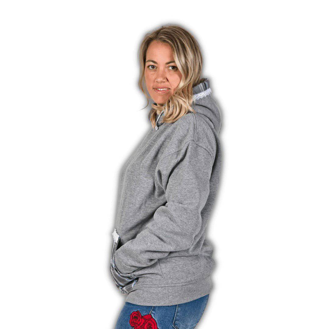 SWEAT CINZA CARDADA COM CAPUZ - Pituka Wear - Calçado e Roupa para Crianças