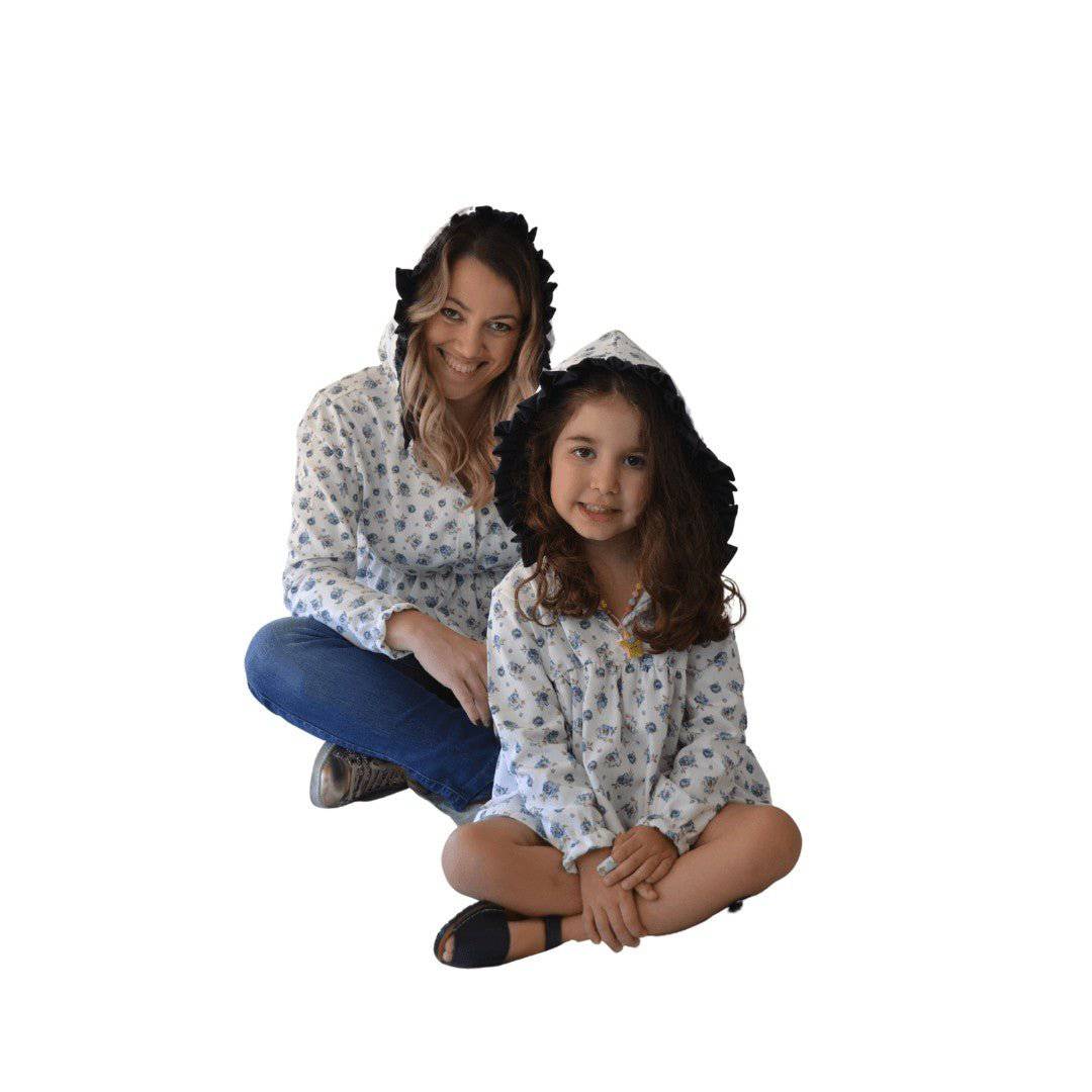 TÚNICA MÃE E FILHA EM SARJA - Pituka Wear - Calçado e Roupa para Crianças