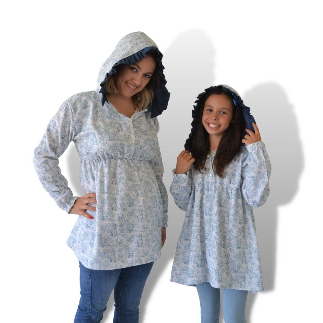 TÚNICA MÃE E FILHA EM SARJA - Pituka Wear - Calçado e Roupa para Crianças