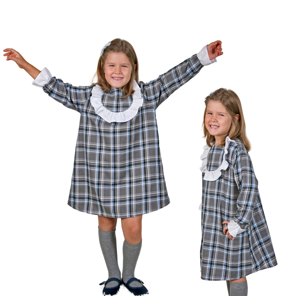 VESTIDO XADREZ C/ FOLHOS 8 ANOS - Pituka Wear