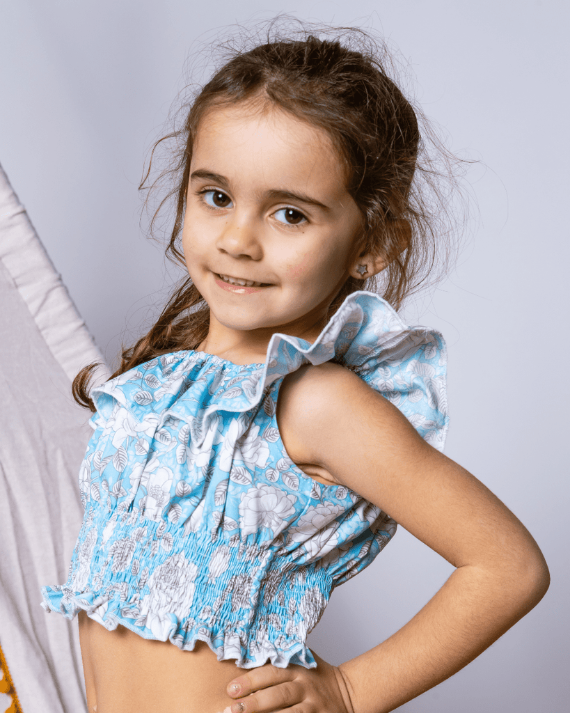 TOP AZUL ROSAS PITUKA - Pituka Wear 