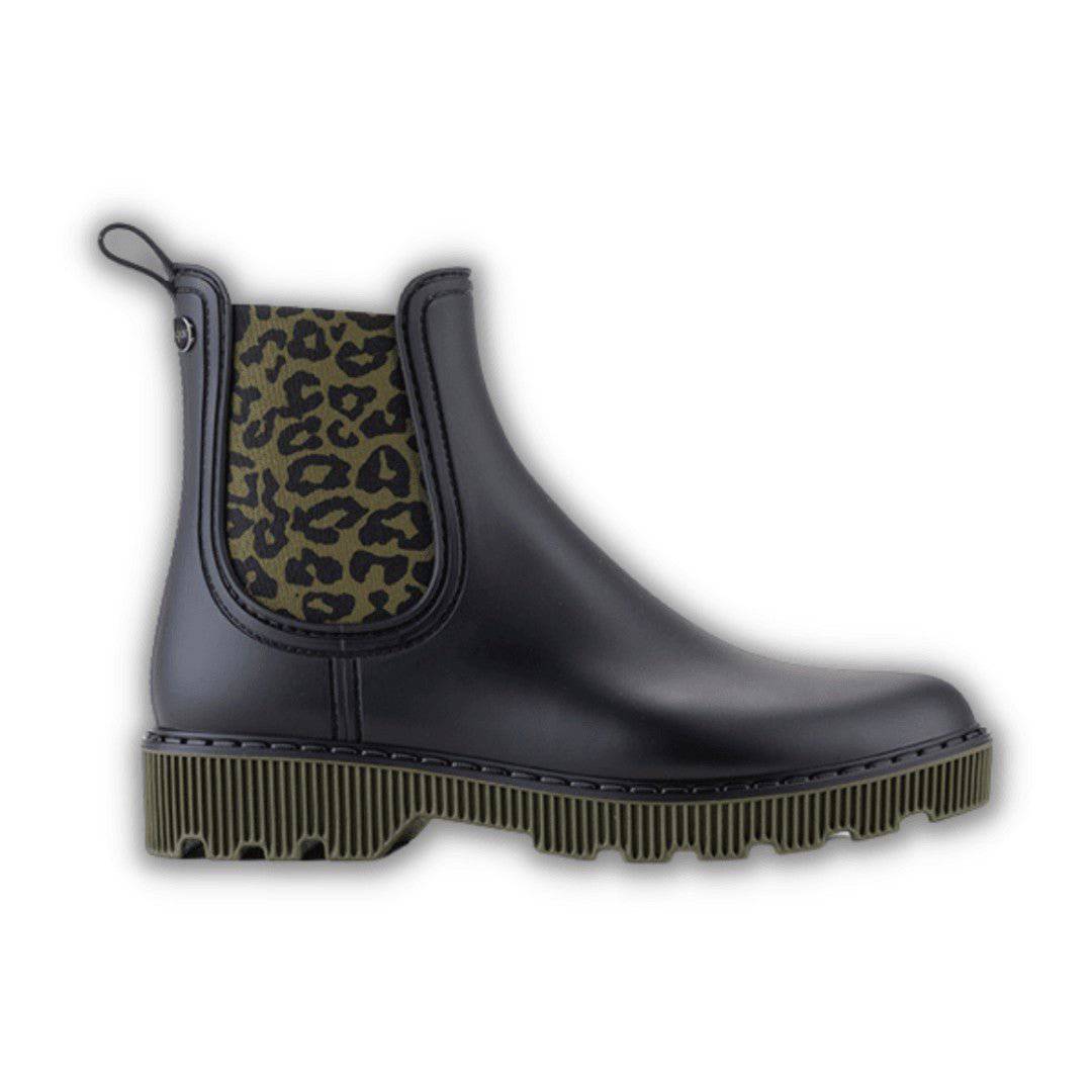 GALOCHAS SENHORA IGOR SOHO LEOPARDO KAKI E PRETO MATE - Pituka Wear - Calçado e Roupa para Crianças