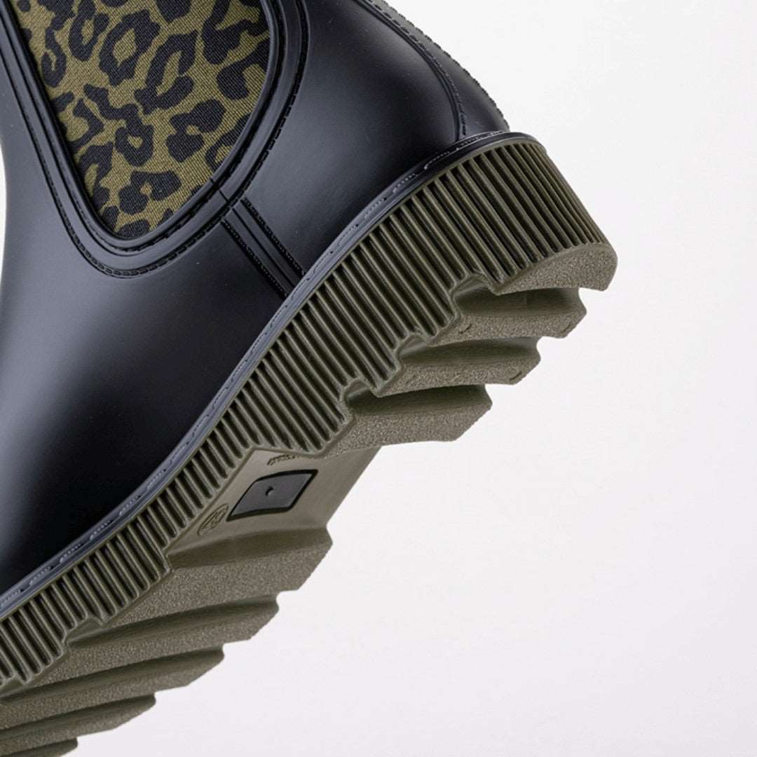 GALOCHAS SENHORA IGOR SOHO LEOPARDO KAKI E PRETO MATE - Pituka Wear - Calçado e Roupa para Crianças