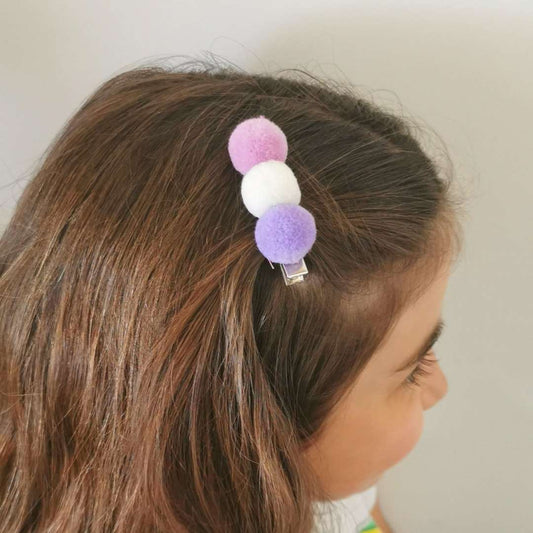 GANCHOS PARA CABELO C/ POMPOM - Pituka Wear