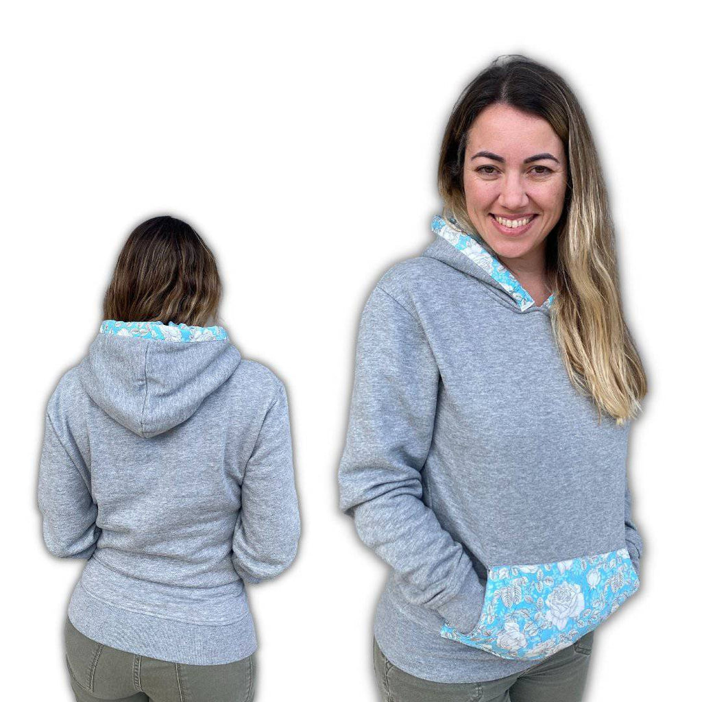 SWEAT CINZA CARDADA COM CAPUZ - Pituka Wear 