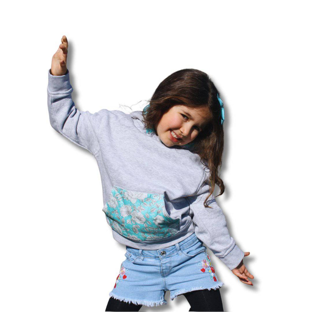 SWEAT CINZA CARDADA COM CAPUZ - Pituka Wear 