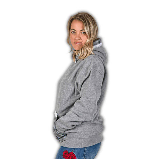 SWEAT CINZA CARDADA COM CAPUZ - Pituka Wear - Calçado e Roupa para Crianças