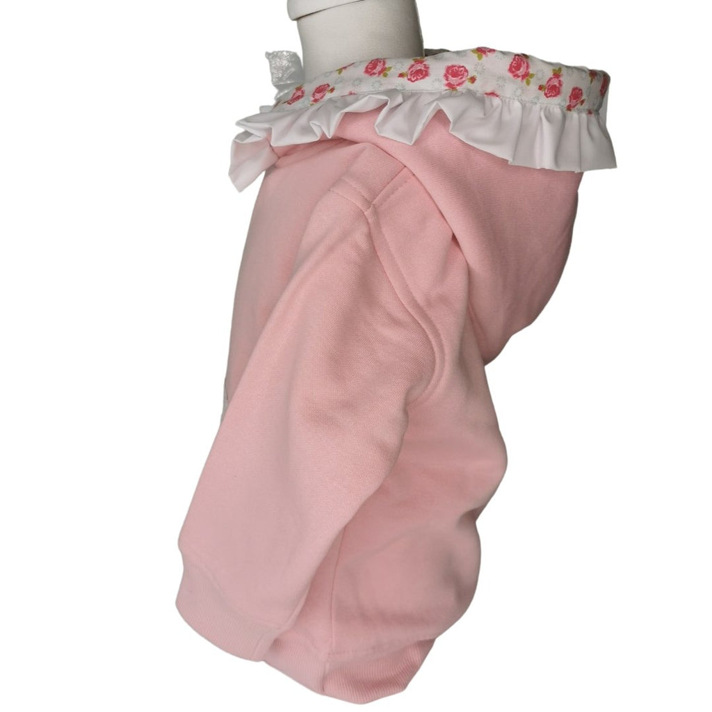 SWEAT ROSA COM FOLHO CARDADA COM CAPUZ - Pituka Wear - Calçado e Roupa para Crianças